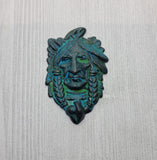 Large Brass Native American Indian Chief Stamping x 1 - 1905FFA