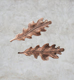 Small Oxidized Copper Oak Leaf Stampings x 2 - 2989COS