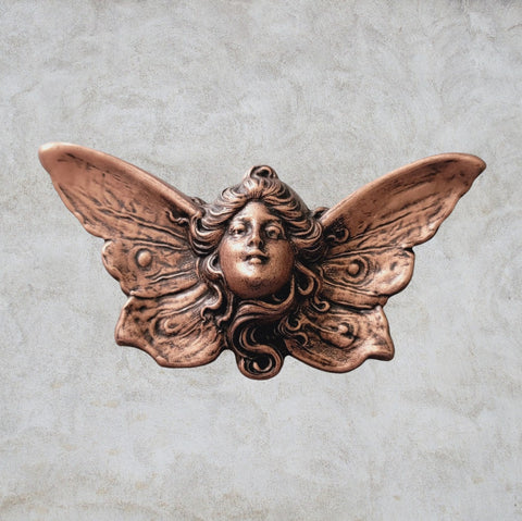 Large Oxidized Copper Heavenly Angel Stamping x 1 - 3879COFFA