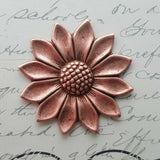 Large Brass Sunflower Stamping - 0883S.