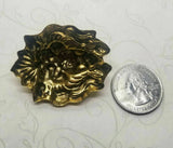 Large Brass Lion Head Stamping - 107RAT.