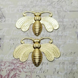 Large Brass Bee Stamping With Flat Wings - 112RAT.