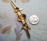 Large Brass Airplane With Spinning Propellers Finding x 1 - 1189RAT.