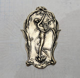 Large Brass Mother Nature Valkyrie Stamping - 1195FF.