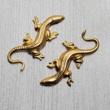 Small Brass Lizard Stampings x 2 - 120RAT.