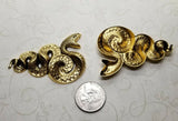 Large Brass Snake Serpent Stampings x 2 - 1257FFA-1258FFA.