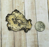 Large Brass Angel With Harp Flowers Dragonfly Stamping x 1 - 1325FF.