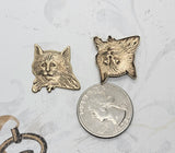 Brass Cat Stampings x 2 - 398RAT