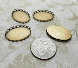 Brass 25mm x 18mm Scalloped Settings x 4 - 2182-2S.