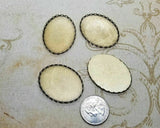 Brass 40mm x 30mm Scalloped Edge Setting x 4 - 2311RAT.