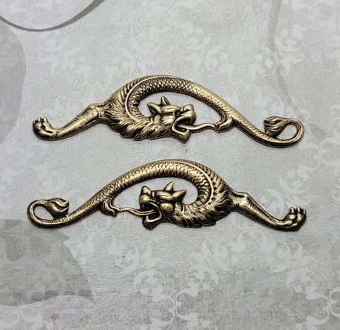 Large Brass Dragon Stampings - 2791FF-2792FF