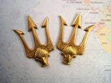 Large Brass Trident Spear Stamping - 3127RAT.