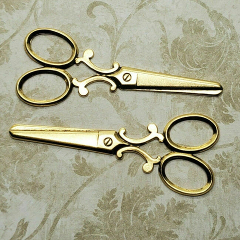 Large Brass Scissor Stampings x 2 - 3148RAT.