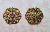 Brass Round Filigree Stampings x 2 - 3231RAT.