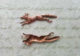 Small Brass Fox Stampings x 2 - 3378FF.