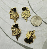 Large Brass Ivy Leaf Leaves x 4 - 3653-3654RAT.