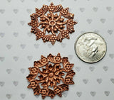 Brass Floral Wreath Filigree Stampings x 2 - 3684RAT.