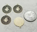 Brass St. Christopher Charms x 4 - 3759S.