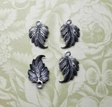 Small Brass Leaf Charms x 4 - 3787RAT-3788RAT.