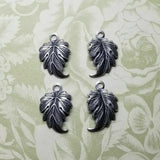 Small Brass Leaf Charms x 4 - 3787RAT-3788RAT.