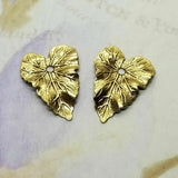 Brass Ivy Leaves With Hole x 2 - 3908RAT.