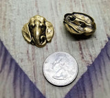 Brass Elephant Head Stampings x 2 - 399RAT.