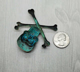 XLarge Brass Skull And Crossbone Stamping x 1 - 4123FFA.