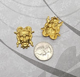 Brass Joker Jester Devil Stampings x 2 - 4229RAT.