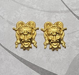 Brass Joker Jester Devil Stampings x 2 - 4229RAT.