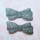 Large Brass Flat Bow Stampings x 2 - 425FLATRAT.