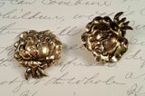 Brass Dapped rose Stampings x 2 - 515RAT.