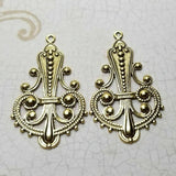 Large Brass Ornate Charms x 2 - 5722S.