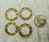 Brass Ornate Wreath Findings x 4 - 5966S.