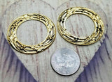 Large Brass Ornate Wreath Findings x 2 - 5967S.
