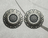 Large Brass Sunflower Medallion Stampings x 2 - 6450SG.