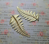 Large Brass Fern Leaf Stampings x 2 - 6730RAT.