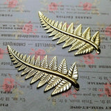Large Brass Fern Leaf Stampings x 2 - 6730RAT.