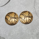 Brass Eastern Hemisphere Globe Findings x 2 - 6762NRGB.