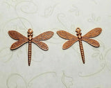 Brass Dragonfly Stampings - With Ring x 2 - 6802RRAT.