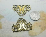 Brass Ornate Victorian Connectors x 2 - 6824SG.