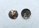 Small Brass Western Hemisphere Globe Findings x 2 - 6894SG.