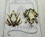 Brass Frog Charms x 2 - 6948S.