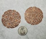 X Large Brass Pierced Filigree Stampings x 2 - 6949RAT.