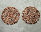 X Large Brass Pierced Filigree Stampings x 2 - 6949RAT.
