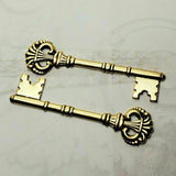 Large Brass Victorian Key Stampings x 2 - 6952S.