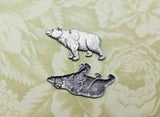 Brass Grizzly Bear Findings x 2 - 6992NRGB.