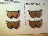 Oxidized Brass Double Heart Connector Stampings (4) - BOS6806