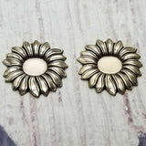 Brass Sunflower Stampings x 2 - 70RAT.