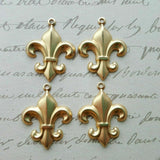 Brass Fleur De Lis Charms x 4 - 802WRRAT.