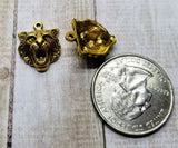 Small Brass Wildcat Charms x 2 - 8243S.